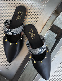 Studded Mules-Black